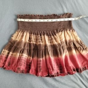 Magazine Tie Dye Drop Waist Mini Skirt * Size M/L